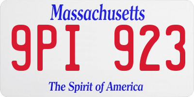 MA license plate 9PI923