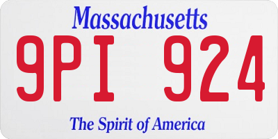MA license plate 9PI924