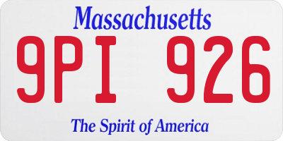 MA license plate 9PI926