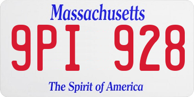 MA license plate 9PI928