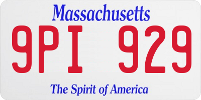MA license plate 9PI929