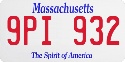 MA license plate 9PI932