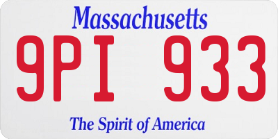 MA license plate 9PI933