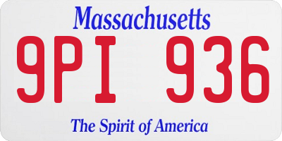 MA license plate 9PI936