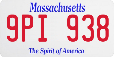 MA license plate 9PI938