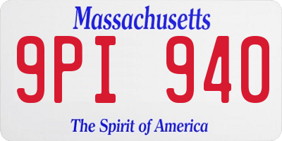 MA license plate 9PI940