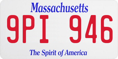 MA license plate 9PI946