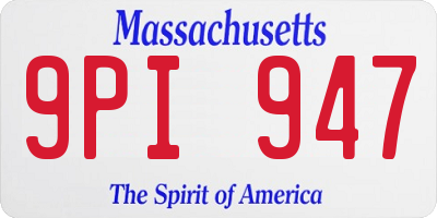 MA license plate 9PI947