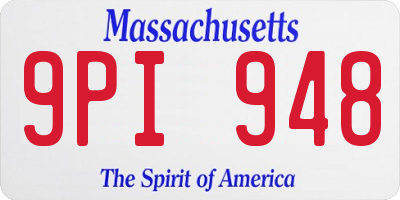 MA license plate 9PI948