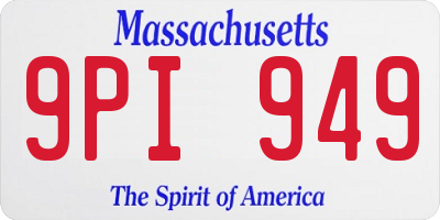 MA license plate 9PI949