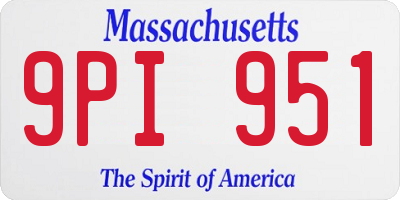MA license plate 9PI951