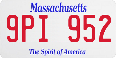 MA license plate 9PI952