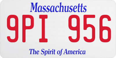 MA license plate 9PI956