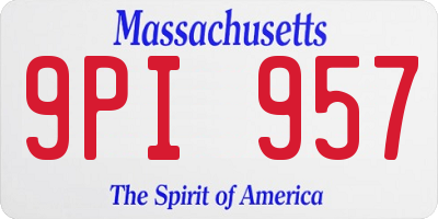 MA license plate 9PI957
