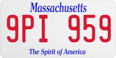 MA license plate 9PI959