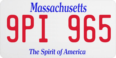 MA license plate 9PI965