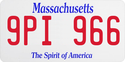 MA license plate 9PI966
