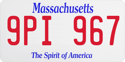 MA license plate 9PI967