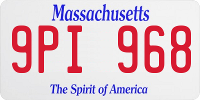 MA license plate 9PI968