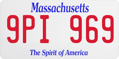 MA license plate 9PI969