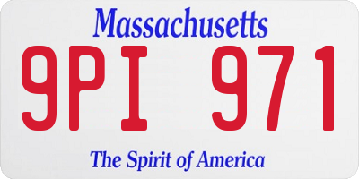 MA license plate 9PI971