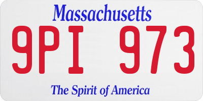 MA license plate 9PI973