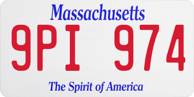 MA license plate 9PI974