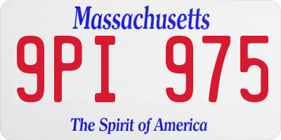 MA license plate 9PI975