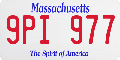 MA license plate 9PI977