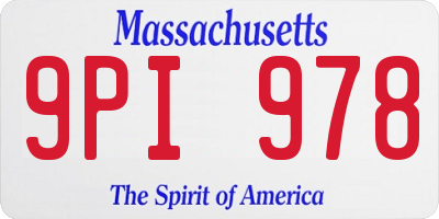 MA license plate 9PI978
