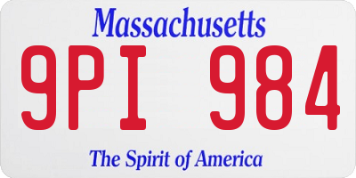 MA license plate 9PI984