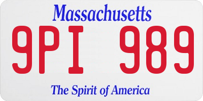 MA license plate 9PI989