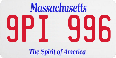 MA license plate 9PI996