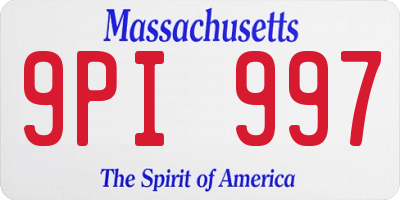 MA license plate 9PI997