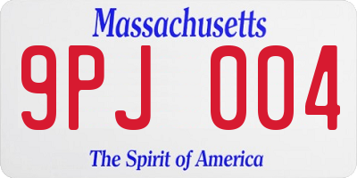 MA license plate 9PJ004