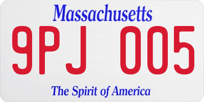 MA license plate 9PJ005