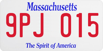 MA license plate 9PJ015