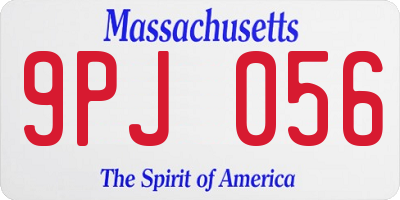 MA license plate 9PJ056