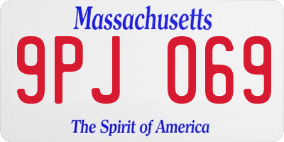 MA license plate 9PJ069