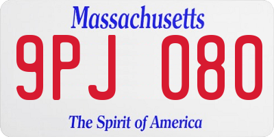 MA license plate 9PJ080