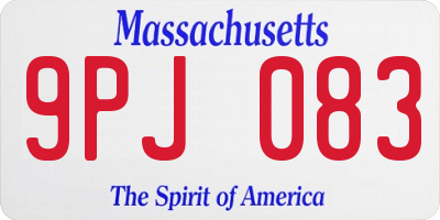 MA license plate 9PJ083