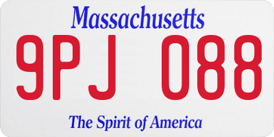 MA license plate 9PJ088