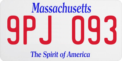 MA license plate 9PJ093