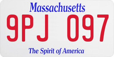 MA license plate 9PJ097
