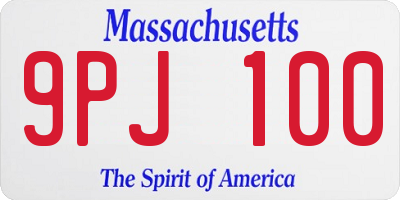 MA license plate 9PJ100