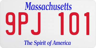 MA license plate 9PJ101