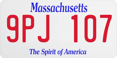 MA license plate 9PJ107