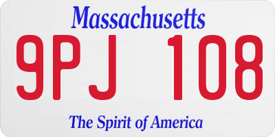 MA license plate 9PJ108