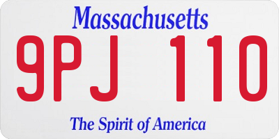 MA license plate 9PJ110