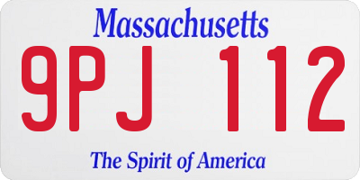 MA license plate 9PJ112